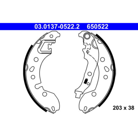 ATE 03.0137-0522.2 Brake Shoe Set Rear for Twingo Fortwo