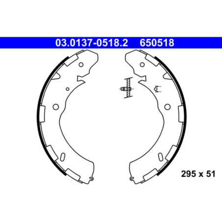 ATE 03.0137-0518.2 Brake Shoe Set Rear for L 200 Fullback Pajero Sport