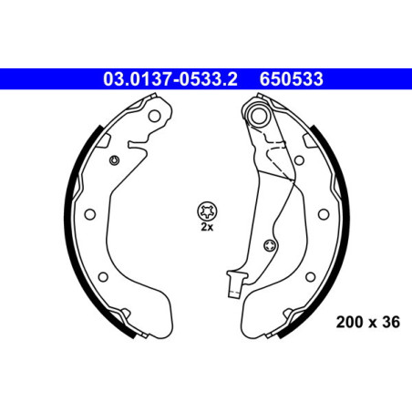 ATE 03.0137-0533.2 Sada brzdových čelistí zadní pro Karl Viva