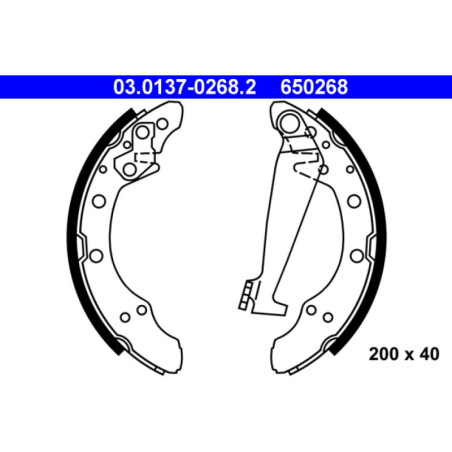 ATE 03.0137-0268.2 Kit ganasce freno posteriore per Fabia Polo Ibiza Cordoba Felicia Golf Favorit