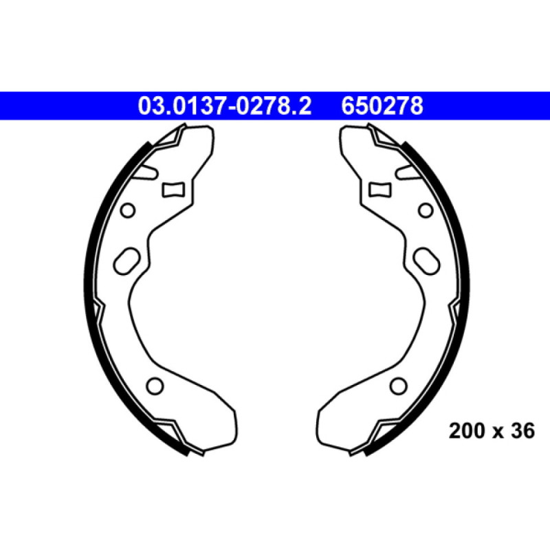 ATE 03.0137-0278.2 Brake Shoe Set Rear for FAMILIA 323 MX-3