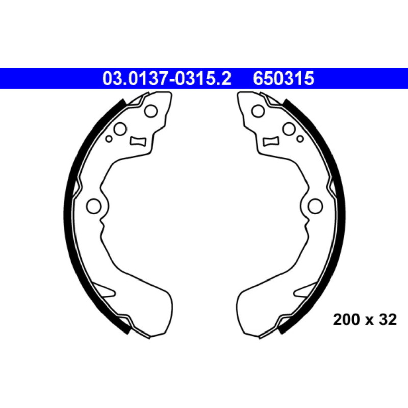ATE 03.0137-0315.2 Juego de zapatas de frenos trasero para Liana Baleno Swift Applause Charade Justy