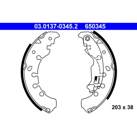 ATE 03.0137-0345.2 Brake Shoe Set Rear for Marea Brava Bravo