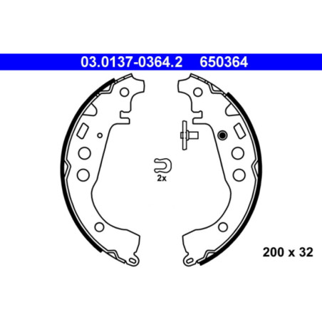 ATE 03.0137-0364.2 Kit ganasce freno posteriore per Yaris Corolla bB Echo Prius