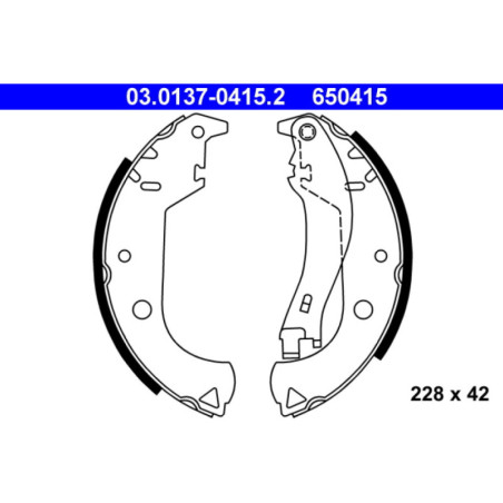 ATE 03.0137-0415.2 Brake Shoe Set Rear for Fiat Doblo Strada