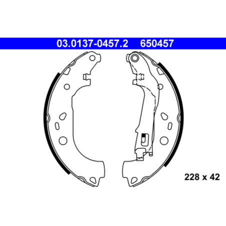 ATE 03.0137-0457.2 Brake Shoe Set Rear for Doblo Combo Musa Idea Fiorino Qubo