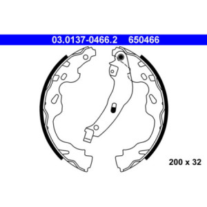 ATE 03.0137-0466.2 Juego de zapatas de frenos trasero para Agila Swift Splash Aygo C1 Yaris 108 107