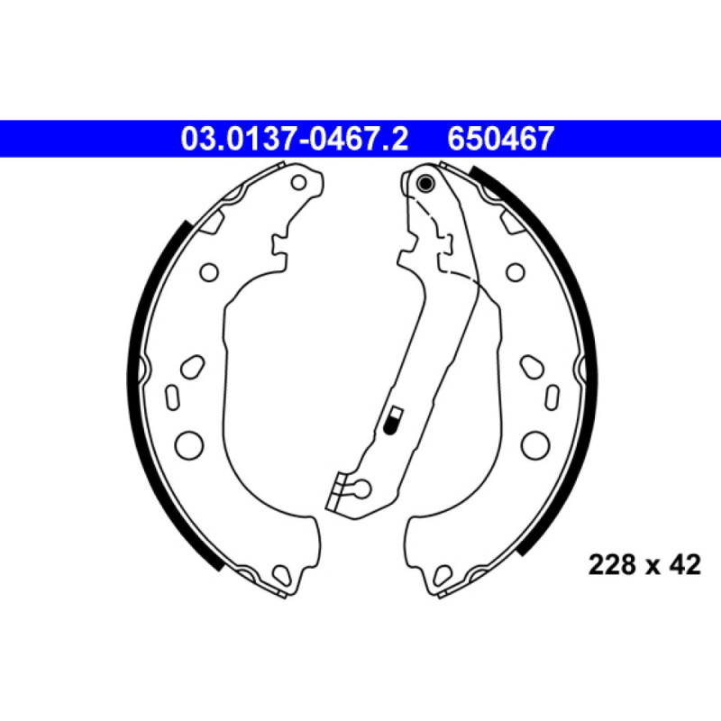 ATE 03.0137-0467.2 Kit ganasce freno posteriore per Ford Focus