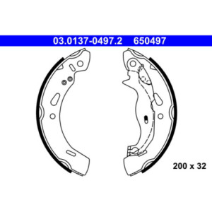 ATE 03.0137-0497.2 Zestaw szczęk hamulcowych tył dla Ford Fiesta Ka+