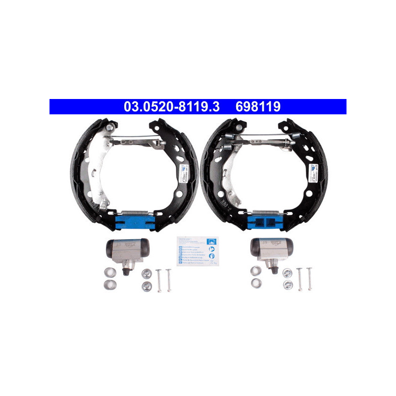 ATE 03.0520-8119.3 Jeu de mâchoires de frein arrière pour Nissan Note Micra