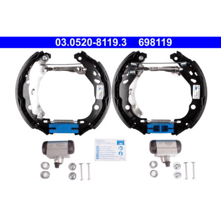 ATE 03.0520-8119.3 Sada brzdových čeľustí zadný pre Nissan Note Micra
