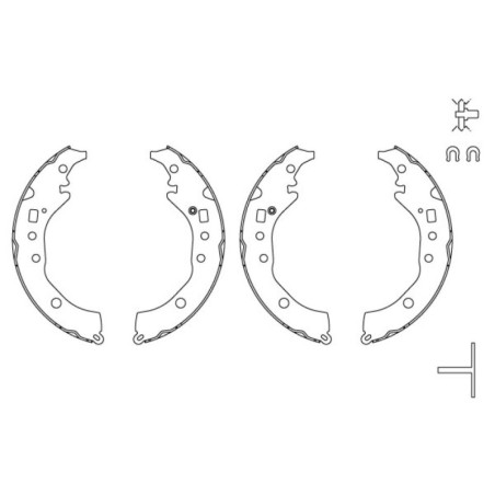 TRW GS8867 Kit ganasce freno per