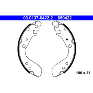 ATE 03.0137-0422.2 Brake Shoe Set Rear for Honda Jazz