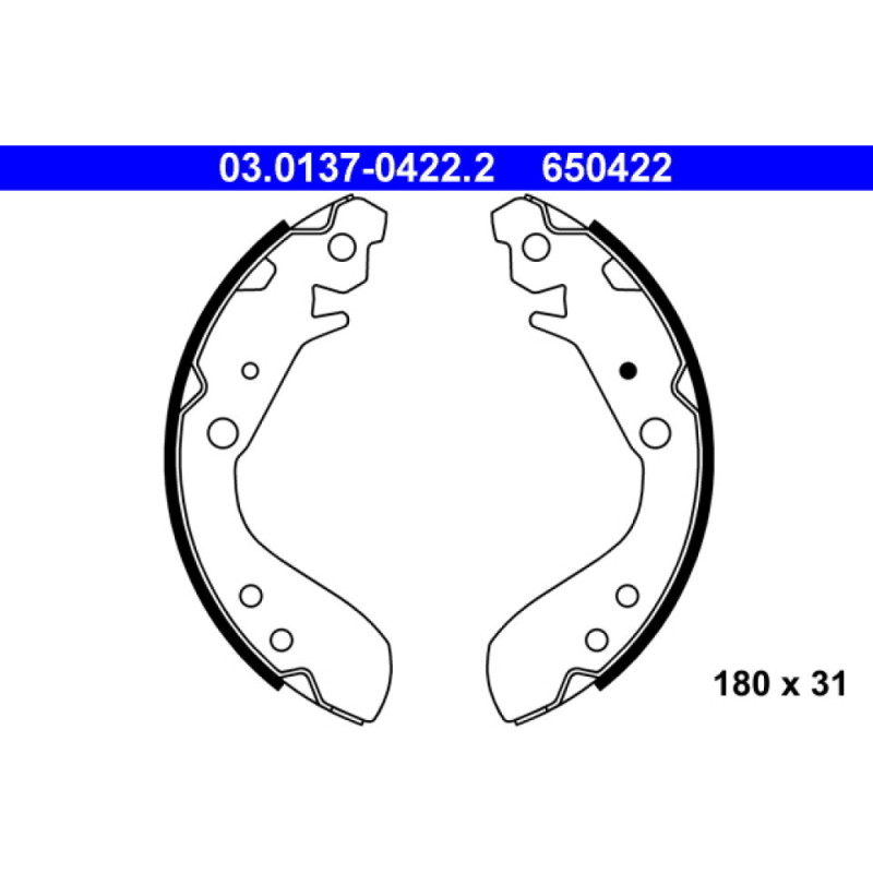 ATE 03.0137-0422.2 Brake Shoe Set Rear for Honda Jazz