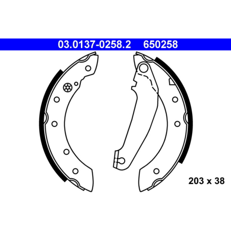ATE 03.0137-0258.2 Juego de zapatas de frenos trasero para Volvo 440 460