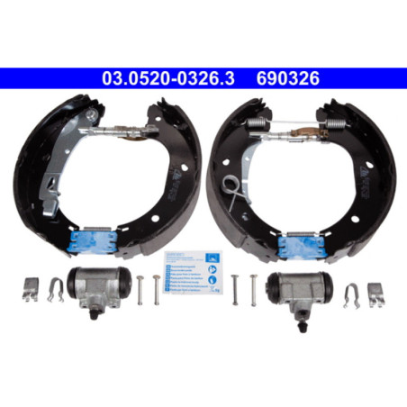 ATE 03.0520-0326.3 Zestaw szczęk hamulcowych tył dla Ducato Boxer JUMPER Porter