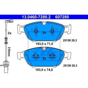 ATE 13.0460-7280.2 Brake Pads Set Front for Audi A6 A7