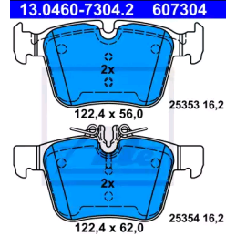 REAR Brake Pads for Mercedes-Benz C-Class W205 S205 C205 A205 ATE 13.0460-7304.2