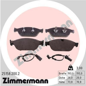 Klocki hamulcowe Przód dla Audi A6 A7 A8 ZIMMERMANN 25158.200.2