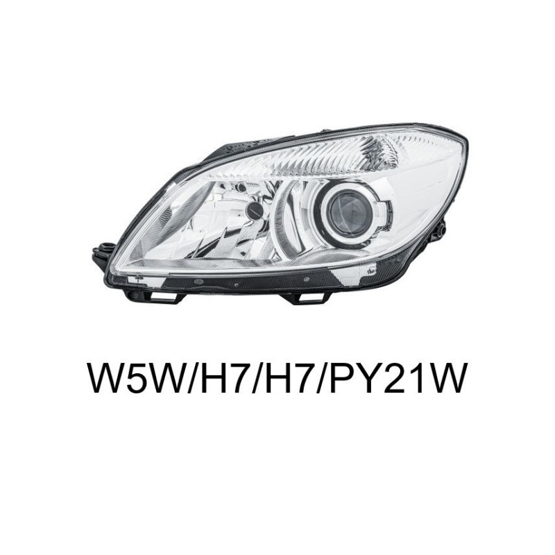 Reflektor lewy dla Skoda Fabia II Roomster (2010-2015) - HELLA 1ZL 010 417-411